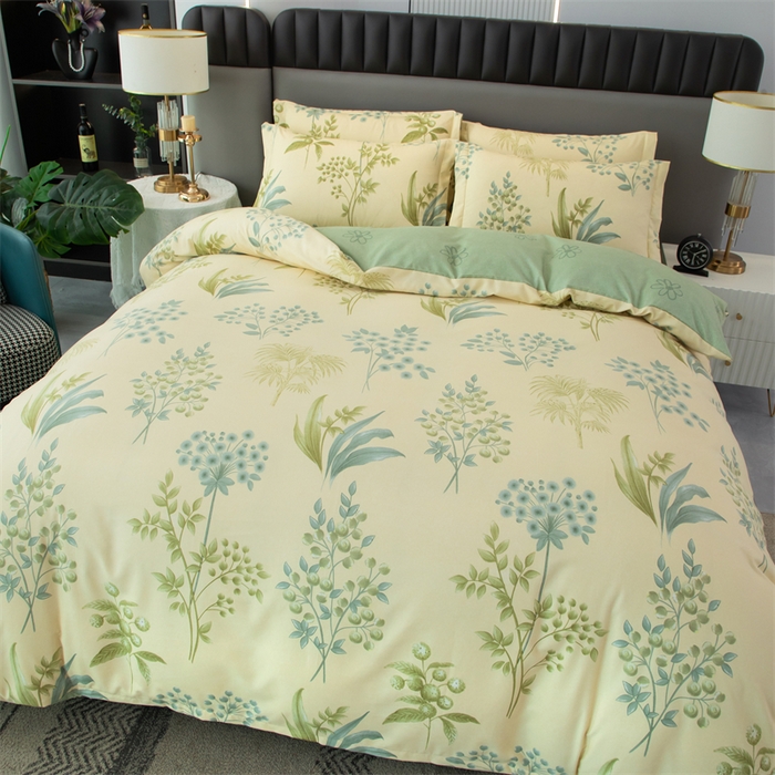 91家纺网 家纺一手货源 找家纺 佳宇轩 2026新款爆款140克独版植物羊绒加厚斜纹磨毛四件套 悠悠仙草