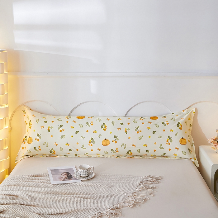 91家纺网 家纺一手货源 找家纺 （总）三盛源 2026新款小清新全棉纯棉双人长枕套靠枕套加长枕芯套单件1.8米学生宿舍