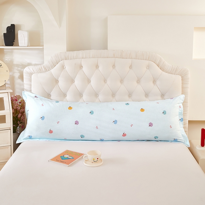 三盛源 2026新款小清新全棉纯棉双人长枕套靠枕套加长枕芯套单件1.8米学生宿舍 幻彩-绿