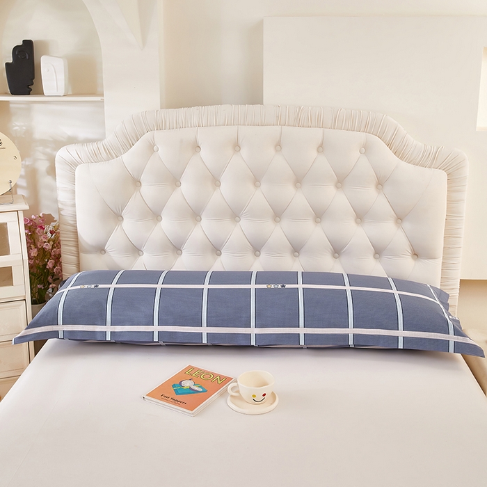 91家纺网 家纺一手货源 找家纺 三盛源 2026新款小清新全棉纯棉双人长枕套靠枕套加长枕芯套单件1.8米学生宿舍 绅士品格-兰