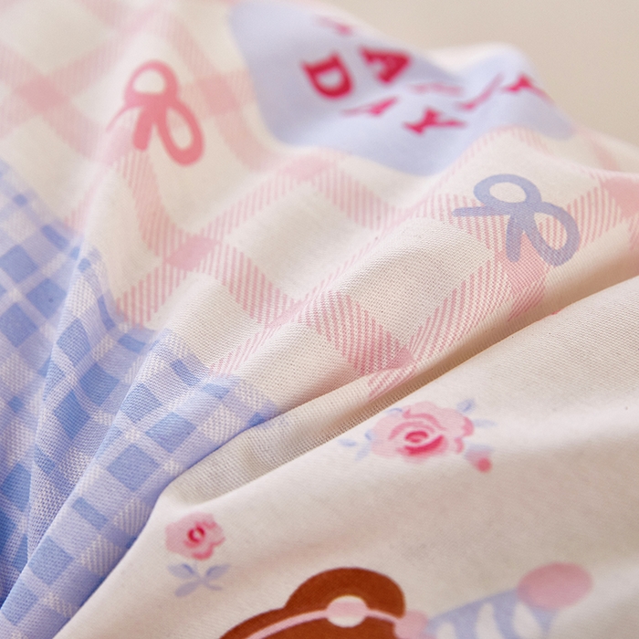 91家纺网 家纺一手货源 找家纺 三盛源 2026新款小清新全棉纯棉双人长枕套靠枕套加长枕芯套单件1.8米学生宿舍 幸福甜点