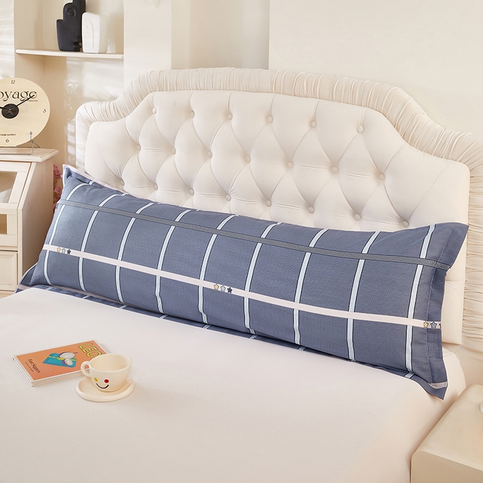 91家纺网 家纺一手货源 找家纺 三盛源 2026新款小清新全棉纯棉双人长枕套靠枕套加长枕芯套单件1.8米学生宿舍 绅士品格-兰