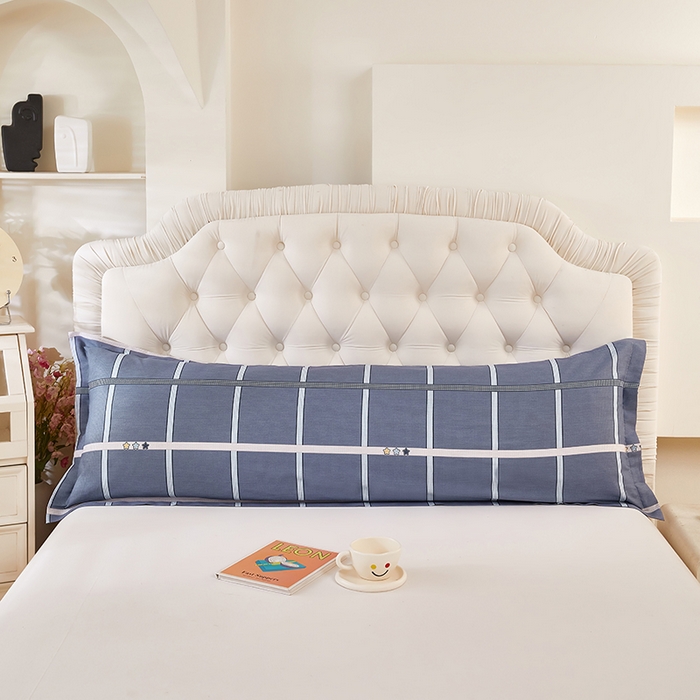 三盛源 2026新款小清新全棉纯棉双人长枕套靠枕套加长枕芯套单件1.8米学生宿舍 绅士品格-兰