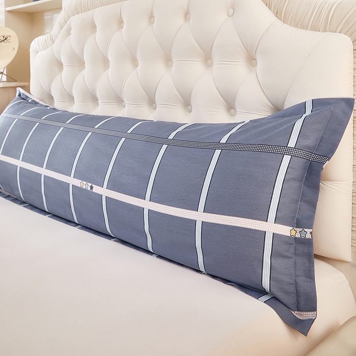 91家纺网 家纺一手货源 找家纺 三盛源 2026新款小清新全棉纯棉双人长枕套靠枕套加长枕芯套单件1.8米学生宿舍 绅士品格-兰