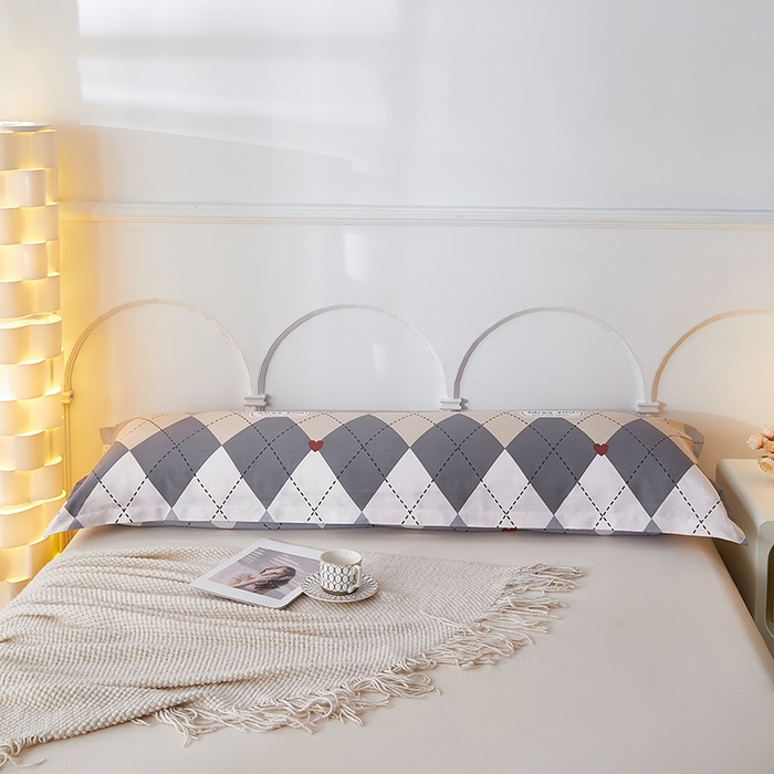 91家纺网 家纺一手货源 找家纺 三盛源 2026新款小清新全棉纯棉双人长枕套靠枕套加长枕芯套单件1.8米学生宿舍 文景