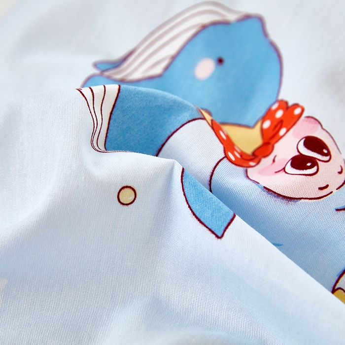 91家纺网 家纺一手货源 找家纺 三盛源 2026新款小清新全棉纯棉双人长枕套靠枕套加长枕芯套单件1.8米学生宿舍 海洋精灵