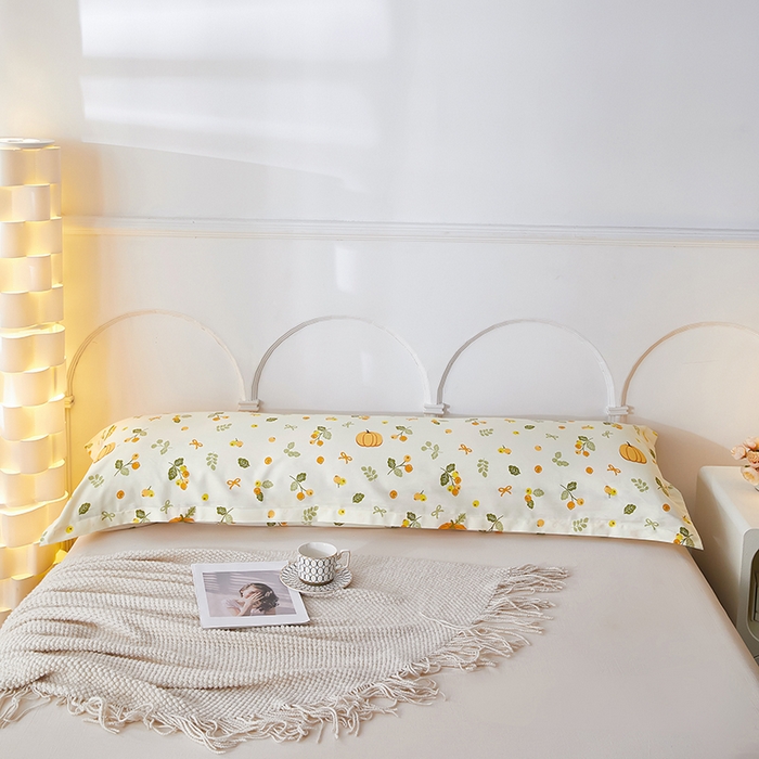 91家纺网 家纺一手货源 找家纺 三盛源 2026新款小清新全棉纯棉双人长枕套靠枕套加长枕芯套单件1.8米学生宿舍 田园生活