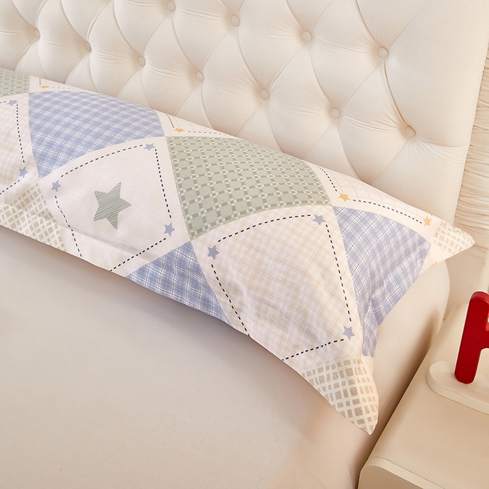 91家纺网 家纺一手货源 找家纺 三盛源 2026新款小清新全棉纯棉双人长枕套靠枕套加长枕芯套单件1.8米学生宿舍 星恋时空