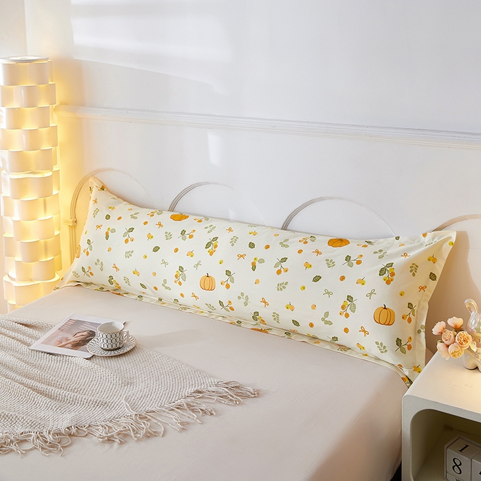 91家纺网 家纺一手货源 找家纺 三盛源 2026新款小清新全棉纯棉双人长枕套靠枕套加长枕芯套单件1.8米学生宿舍 田园生活