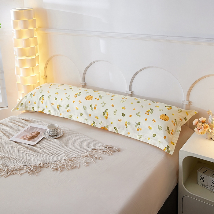 91家纺网 家纺一手货源 找家纺 三盛源 2026新款小清新全棉纯棉双人长枕套靠枕套加长枕芯套单件1.8米学生宿舍 田园生活