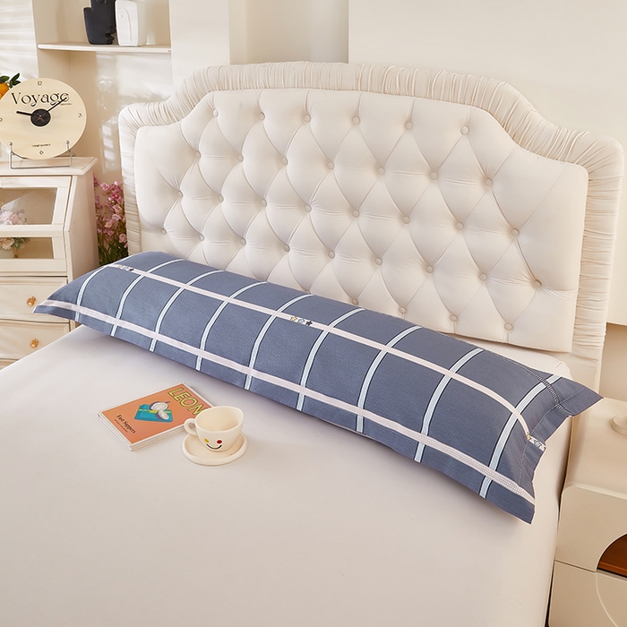 91家纺网 家纺一手货源 找家纺 三盛源 2026新款小清新全棉纯棉双人长枕套靠枕套加长枕芯套单件1.8米学生宿舍 绅士品格-兰