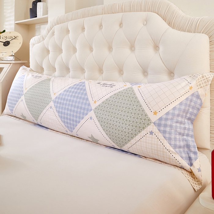 91家纺网 家纺一手货源 找家纺 三盛源 2026新款小清新全棉纯棉双人长枕套靠枕套加长枕芯套单件1.8米学生宿舍 星恋时空