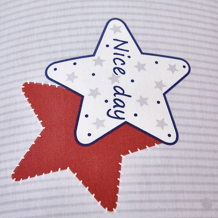 91家纺网 家纺一手货源 找家纺 三盛源 2026新款小清新全棉纯棉双人长枕套靠枕套加长枕芯套单件1.8米学生宿舍 双子星-灰