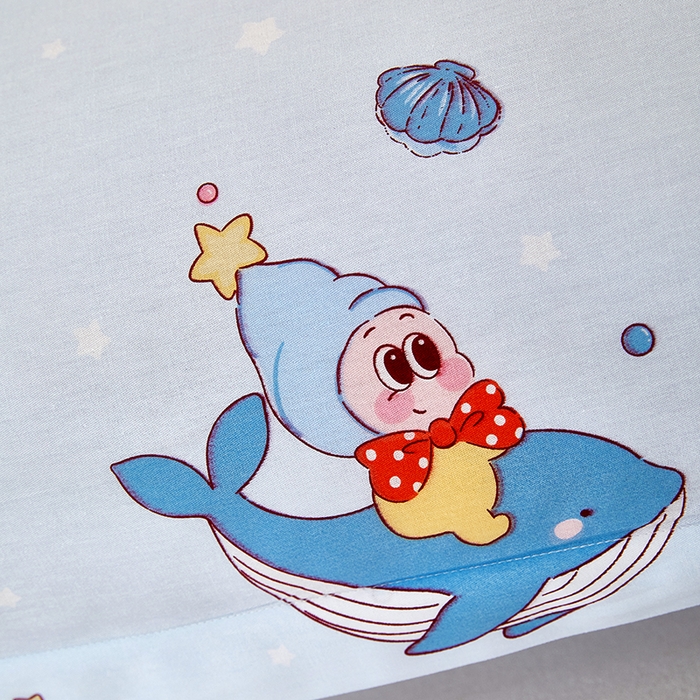 91家纺网 家纺一手货源 找家纺 三盛源 2026新款小清新全棉纯棉双人长枕套靠枕套加长枕芯套单件1.8米学生宿舍 海洋精灵