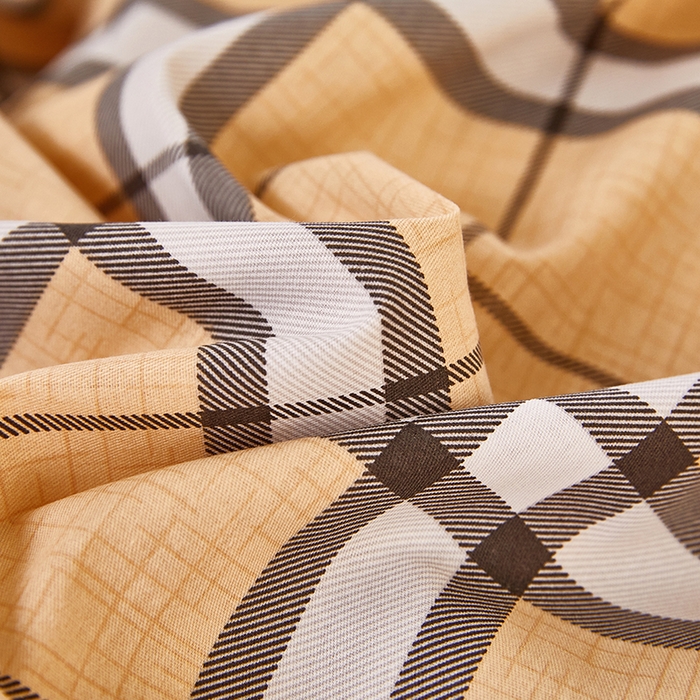 91家纺网 家纺一手货源 找家纺 三盛源 2026新款小清新全棉纯棉双人长枕套靠枕套加长枕芯套单件1.8米学生宿舍 迷宫格-咖