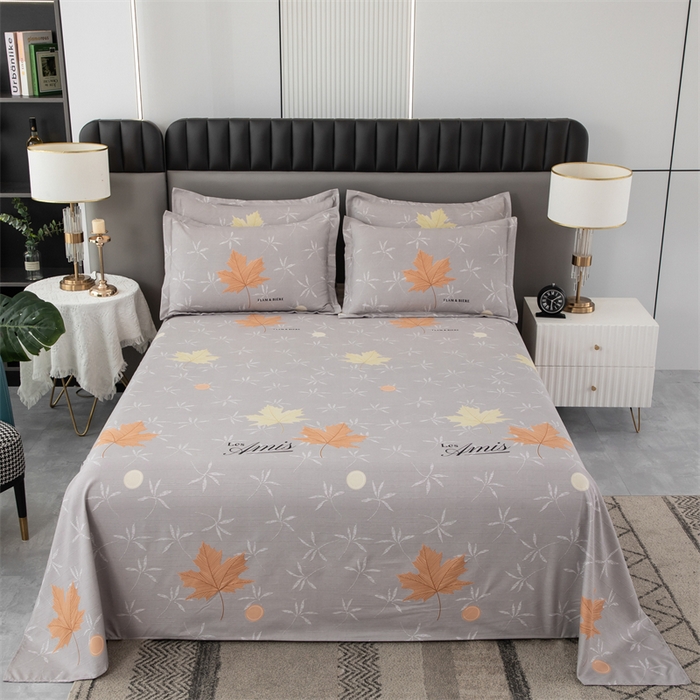 91家纺网 家纺一手货源 找家纺 佳宇轩 2026新款爆款140克独版植物羊绒加厚斜纹磨毛四件套 秋风落叶