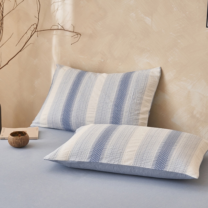 91家纺网 家纺一手货源 找家纺 （总）简如 2026新款里外全棉色织提花夏凉被夏被空调被四件套素条系列