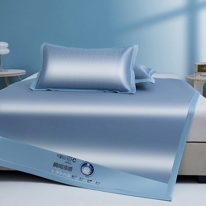 91家纺网 家纺一手货源 找家纺 （总）义博家纺 2026新款碳光提花冰丝席床席款床单款