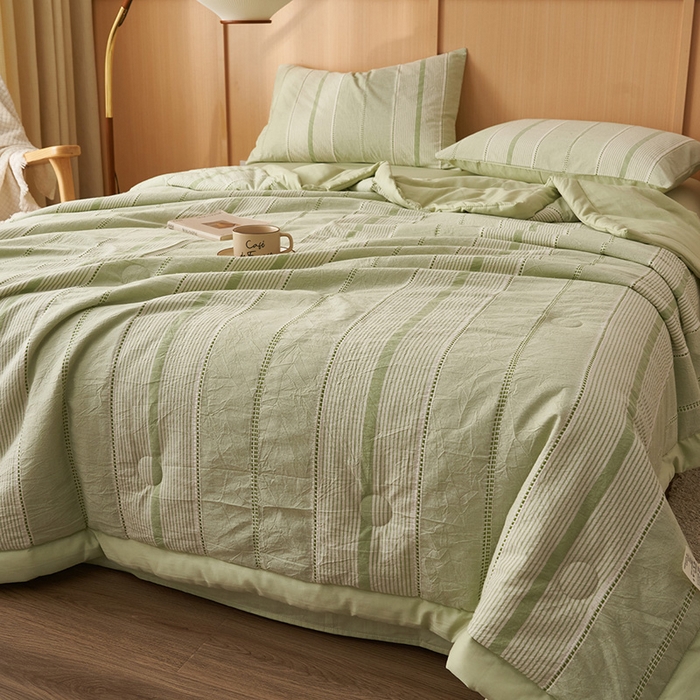 91家纺网 家纺一手货源 找家纺 （总）简如 2026新款里外纯棉色织提花棉花夏被空调被夏凉被四件套瑞拉系列