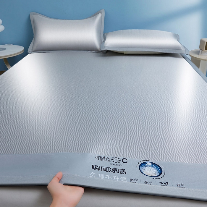 91家纺网 家纺一手货源 找家纺 （总）义博家纺 2026新款碳光提花冰丝席床席款床单款