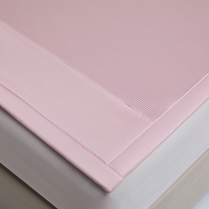 91家纺网 家纺一手货源 找家纺 义博家纺 2026新款碳光提花冰丝席床席款床单款 千鸟格 雅粉