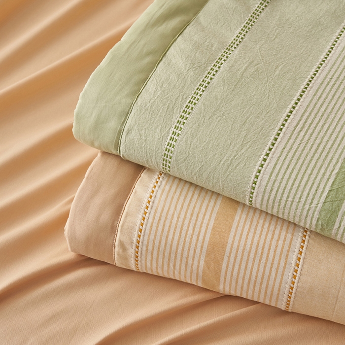 91家纺网 家纺一手货源 找家纺 简如 2026新款里外纯棉色织提花棉花夏被空调被夏凉被四件套瑞拉系列 组合图仅供参考不可下单