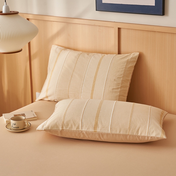 91家纺网 家纺一手货源 找家纺 简如 2026新款里外纯棉色织提花棉花夏被空调被夏凉被四件套瑞拉系列 瑞拉-米黄