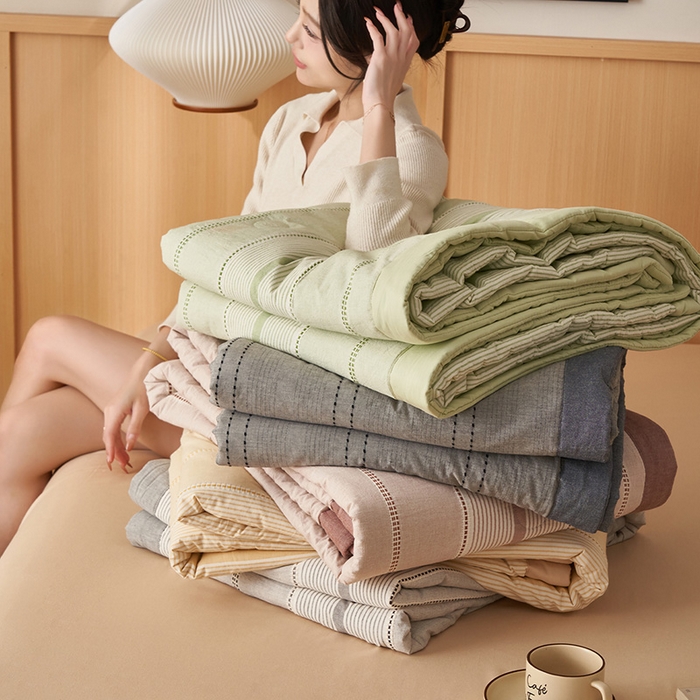 简如 2026新款里外纯棉色织提花棉花夏被空调被夏凉被四件套瑞拉系列 组合图仅供参考不可下单