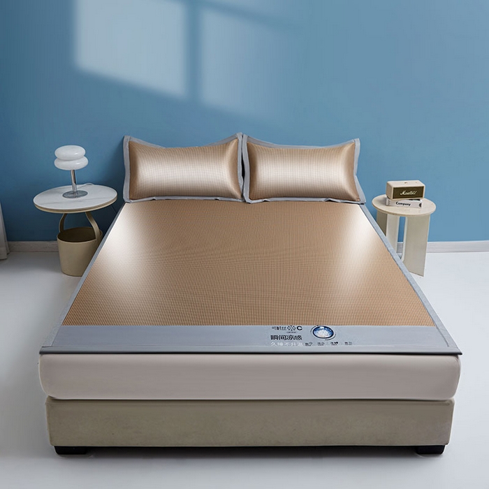 91家纺网 家纺一手货源 找家纺 义博家纺 2026新款碳光提花冰丝席床席款床单款 千鸟格 椰棕