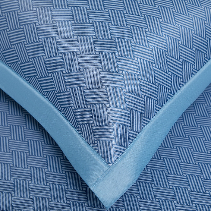 91家纺网 家纺一手货源 找家纺 义博家纺 2026新款碳光提花冰丝席床席款床单款 饼干格 冰蓝