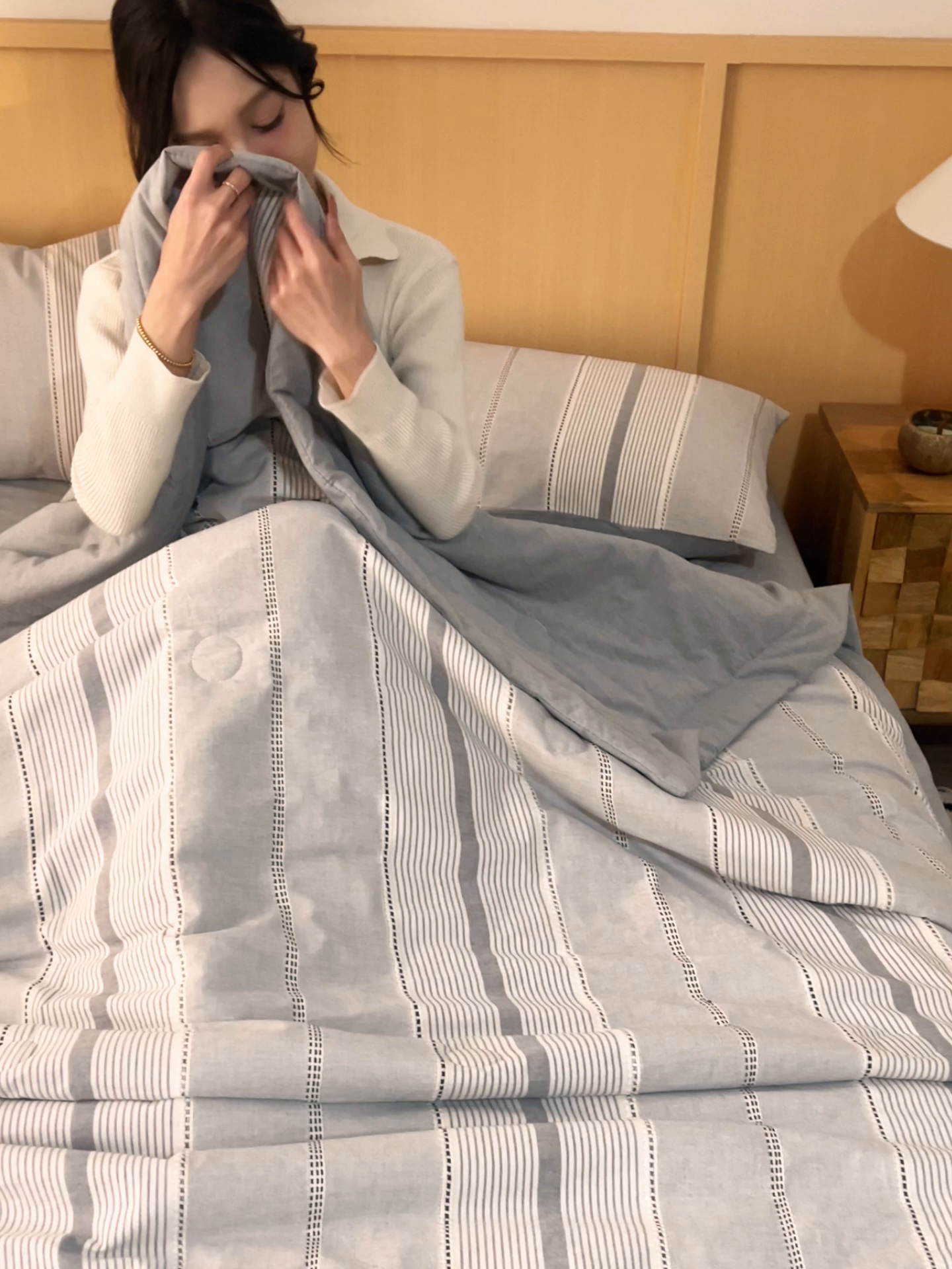 91家纺网 家纺一手货源 找家纺 简如 2026新款里外纯棉色织提花棉花夏被空调被夏凉被四件套瑞拉系列 瑞拉-灰