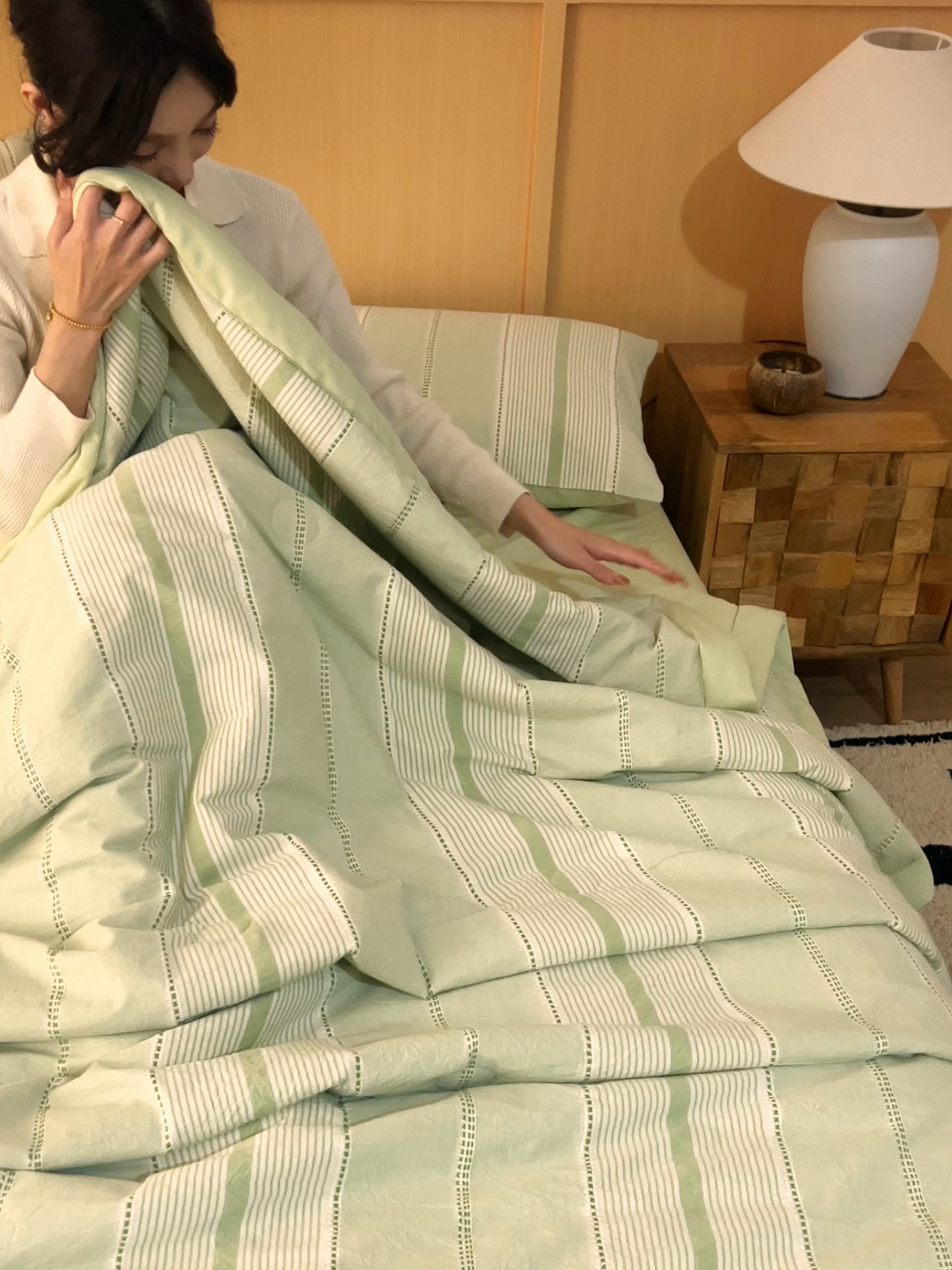 91家纺网 家纺一手货源 找家纺 简如 2026新款里外纯棉色织提花棉花夏被空调被夏凉被四件套瑞拉系列 瑞拉-果绿