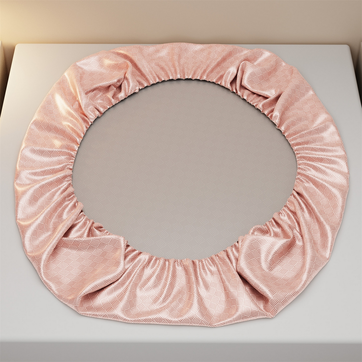 91家纺网 家纺一手货源 找家纺 （总）义博家纺 2026新款碳光冰丝席饼干花床笠款