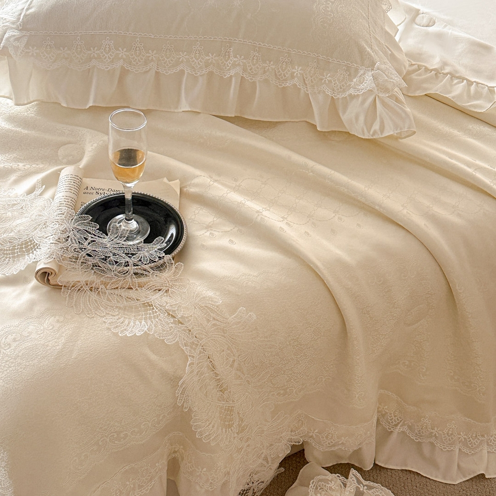 91家纺网 家纺一手货源 找家纺 首尔家纺 2026春夏新款水洗真丝冰丝夏被夏凉被空调被 拾光若梦-米白