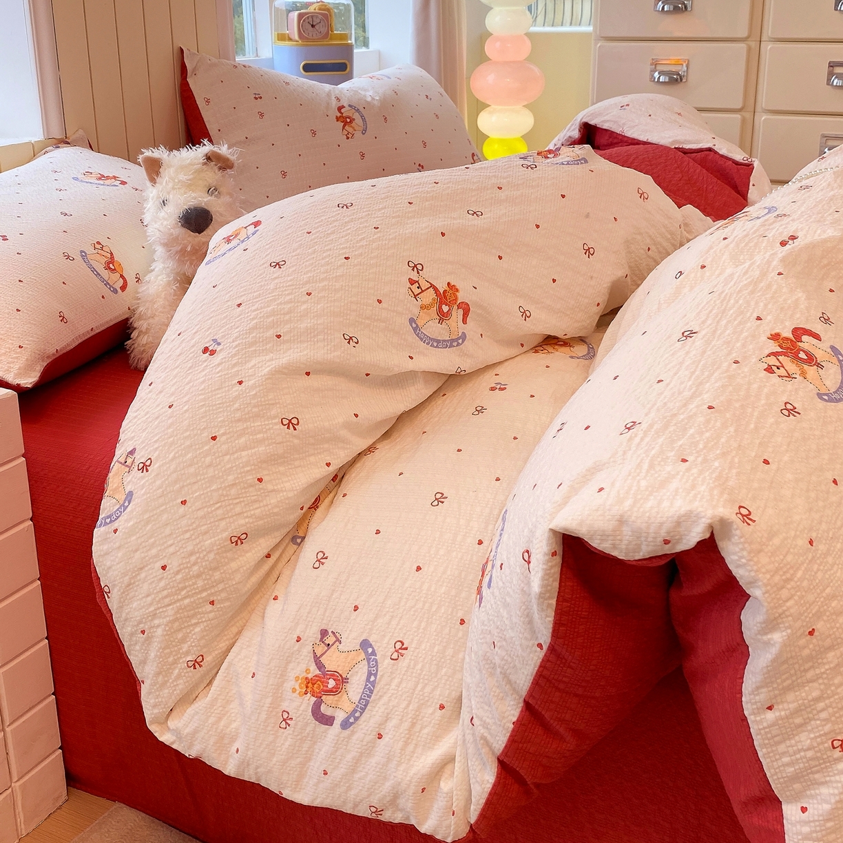 91家纺网 家纺一手货源 找家纺 （总）爱橙家纺（原艾橙家纺） 2026春夏新款A类高品质110克超柔泡芙纱四件套