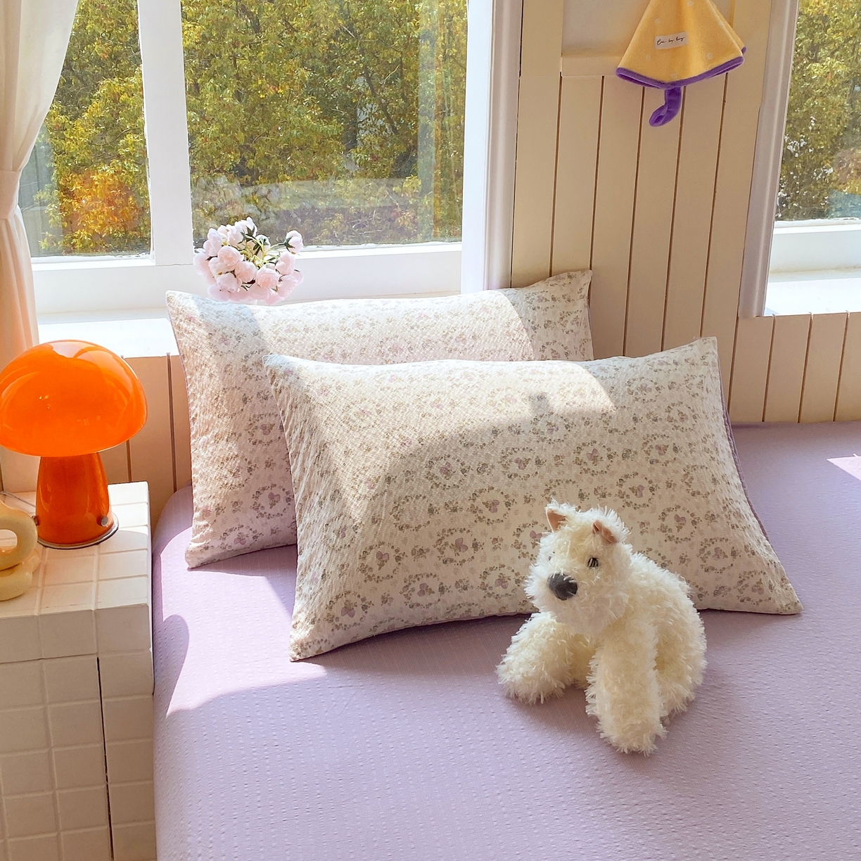 91家纺网 家纺一手货源 找家纺 爱橙家纺（原艾橙家纺） 2026春夏新款A类高品质110克超柔泡芙纱四件套 素雅柔情