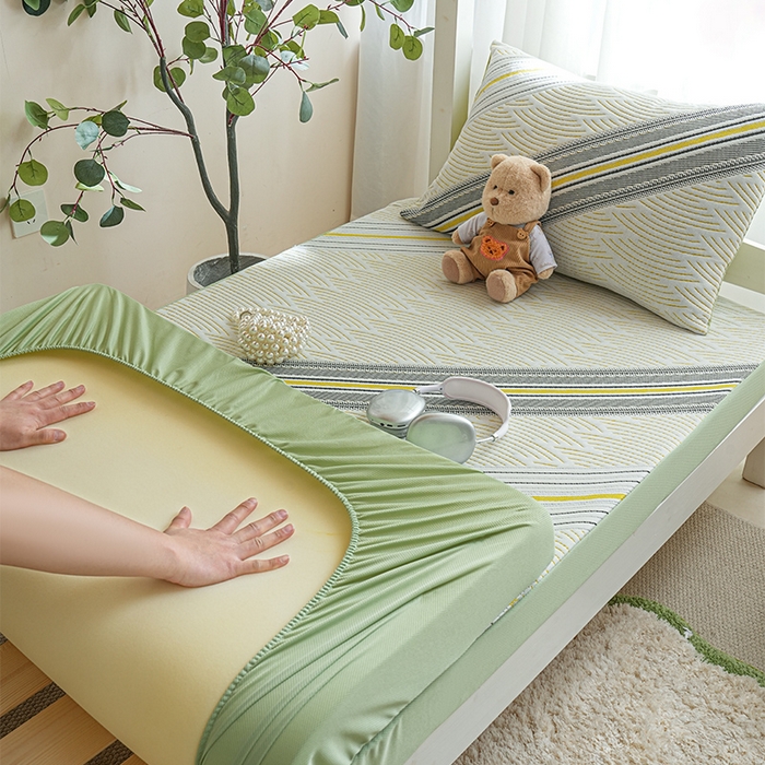 柏薇 2026新款A类三层纱夹棉学生床笠 学生床笠-春竹