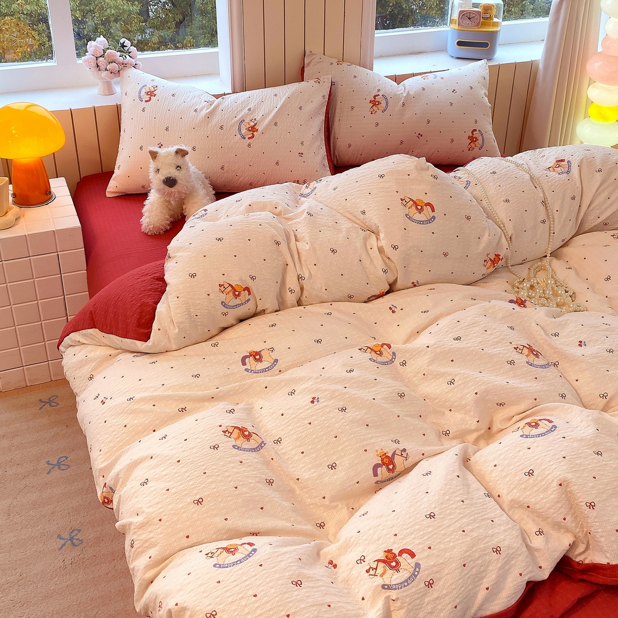 91家纺网 家纺一手货源 找家纺 爱橙家纺（原艾橙家纺） 2026春夏新款A类高品质110克超柔泡芙纱四件套 马上有钱