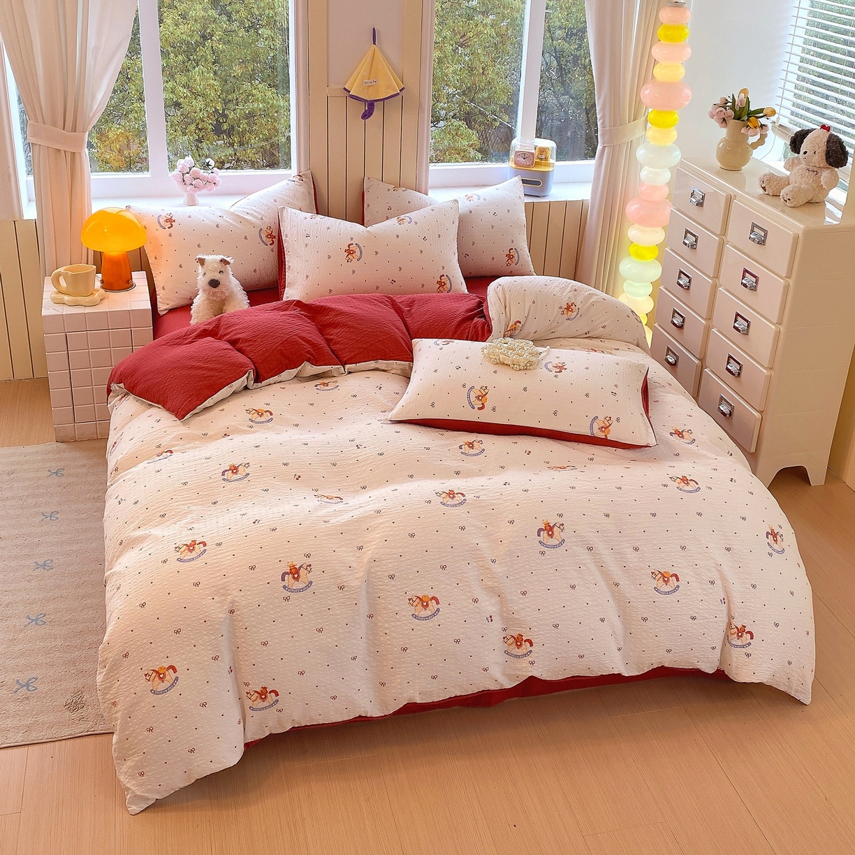 91家纺网 家纺一手货源 找家纺 爱橙家纺（原艾橙家纺） 2026春夏新款A类高品质110克超柔泡芙纱四件套 马上有钱