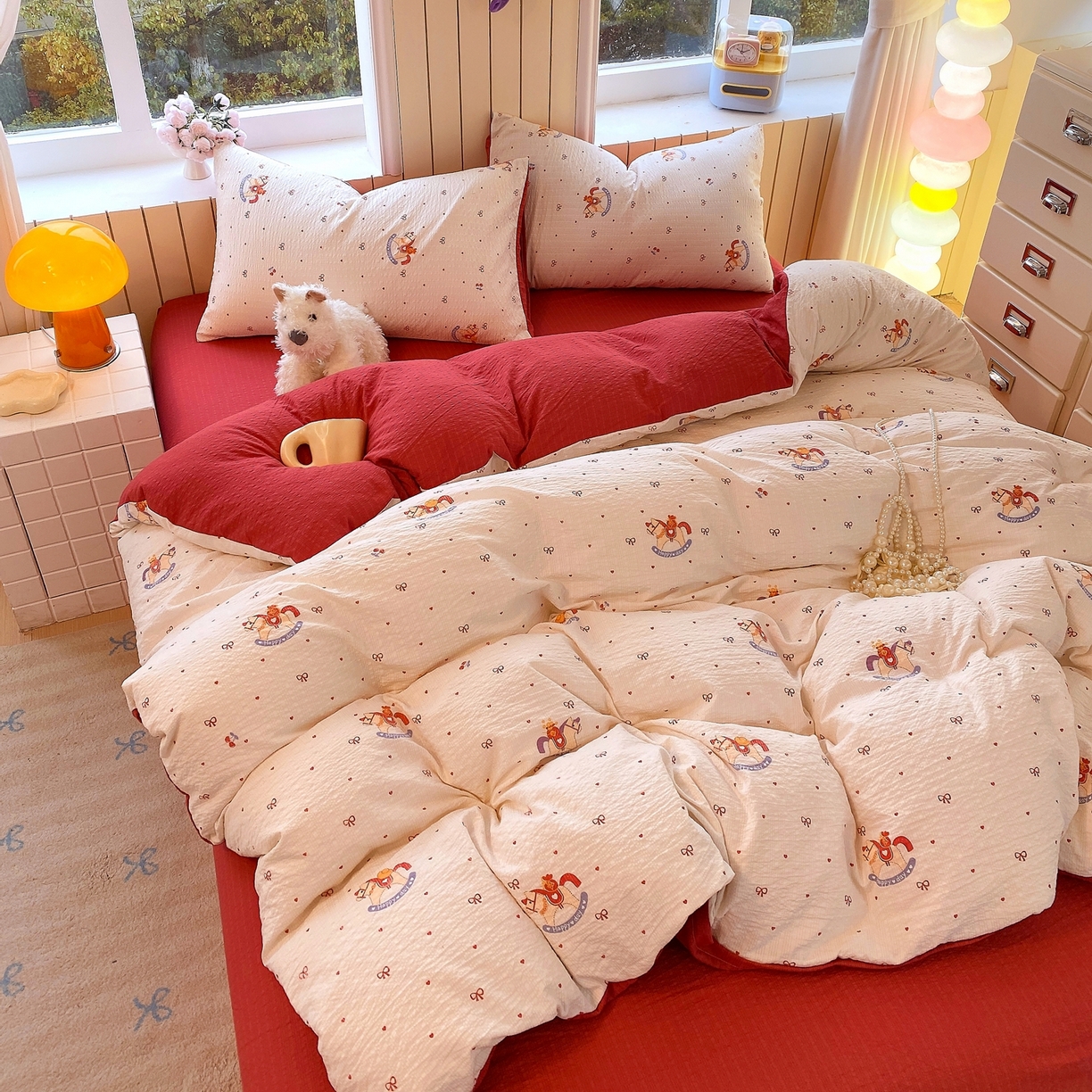 91家纺网 家纺一手货源 找家纺 爱橙家纺（原艾橙家纺） 2026春夏新款A类高品质110克超柔泡芙纱四件套 马上有钱