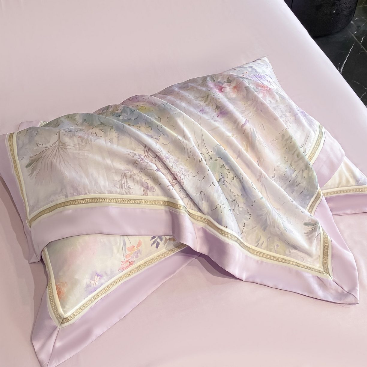 91家纺网 家纺一手货源 找家纺 博纳家纺 2026新款林间鹿语系列天丝四件套 林间鹿语-浅紫