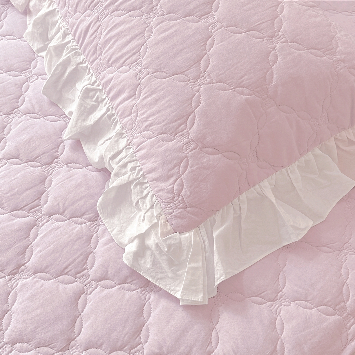 91家纺网 家纺一手货源 找家纺 佳笠家居 2026春夏新款A类韩版全棉水洗棉新疆棉花少女风床裙单件床裙单品单床裙-床拍图 床裙款-星空紫