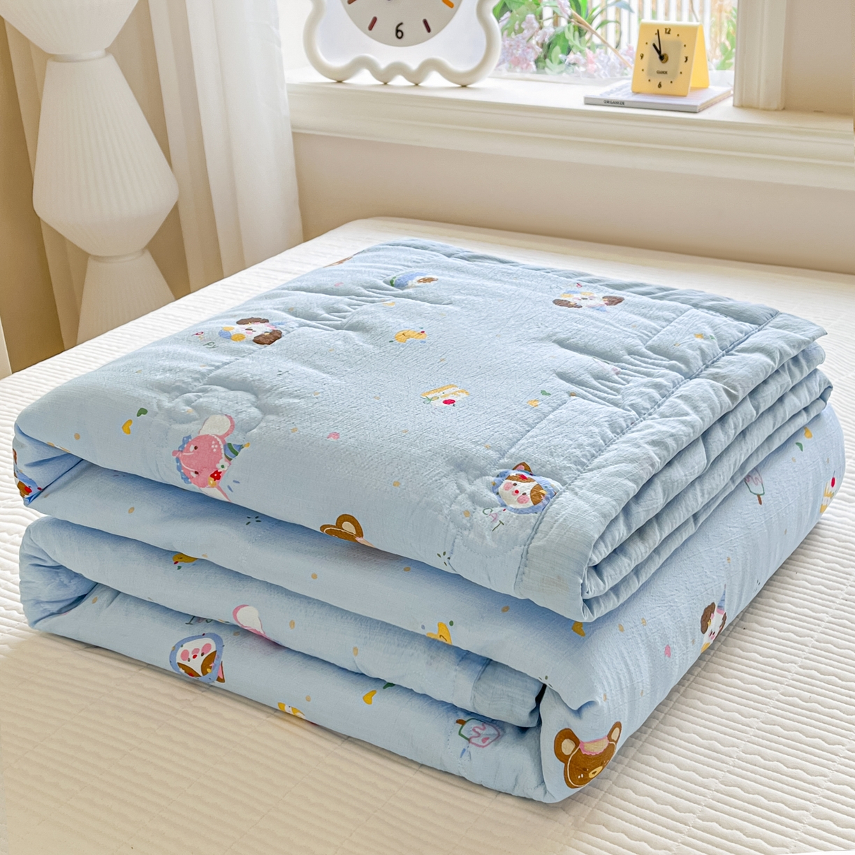 优承佳生活馆 2026新款云感双层纱卡通小清新风格棉花夏被（提供买家秀） 面具舞会