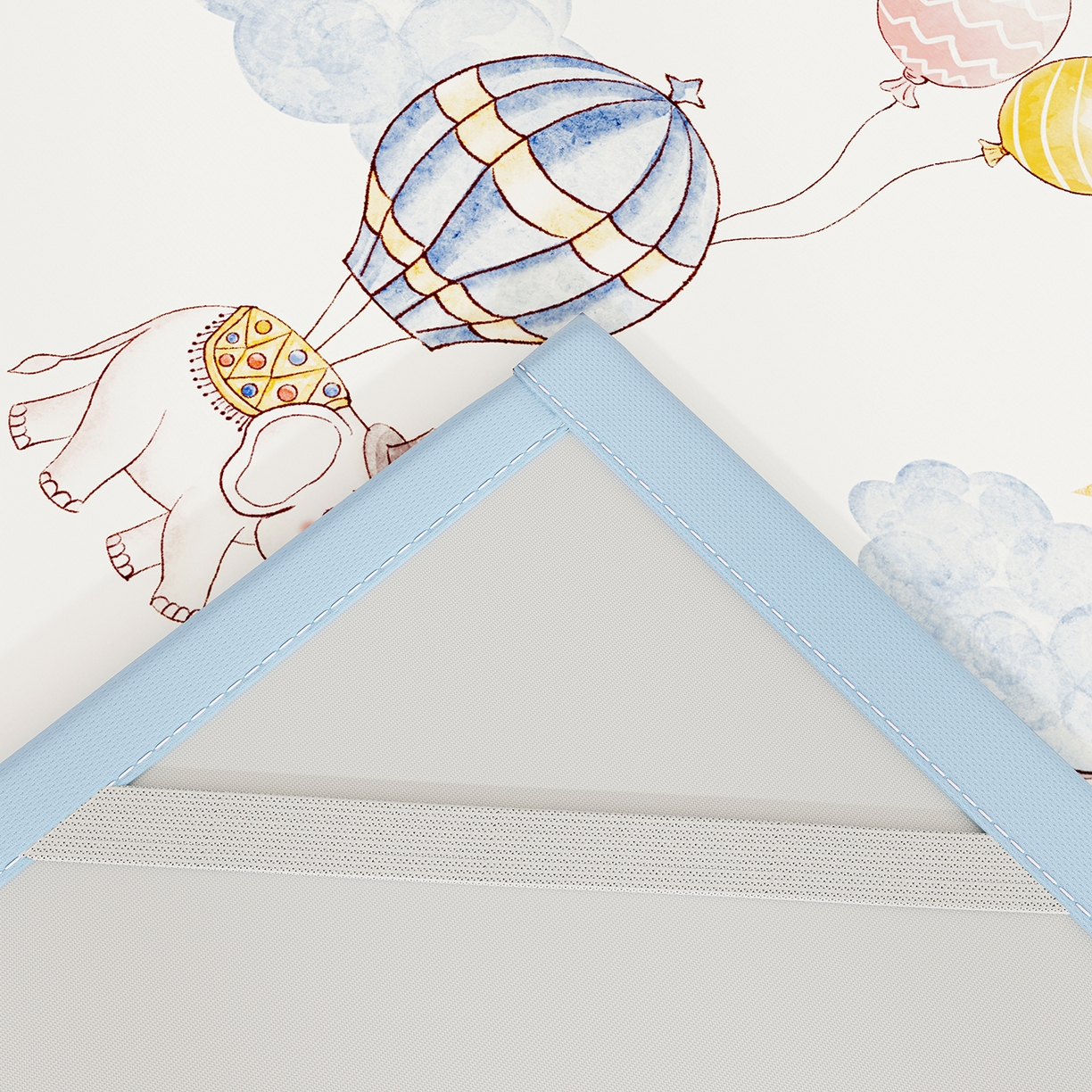 91家纺网 家纺一手货源 找家纺 家品罗兰 2026A类数码印花大版卡通冰丝凉席双人席可机洗学生宿舍空调软席三件套三明治网底 萌象木马