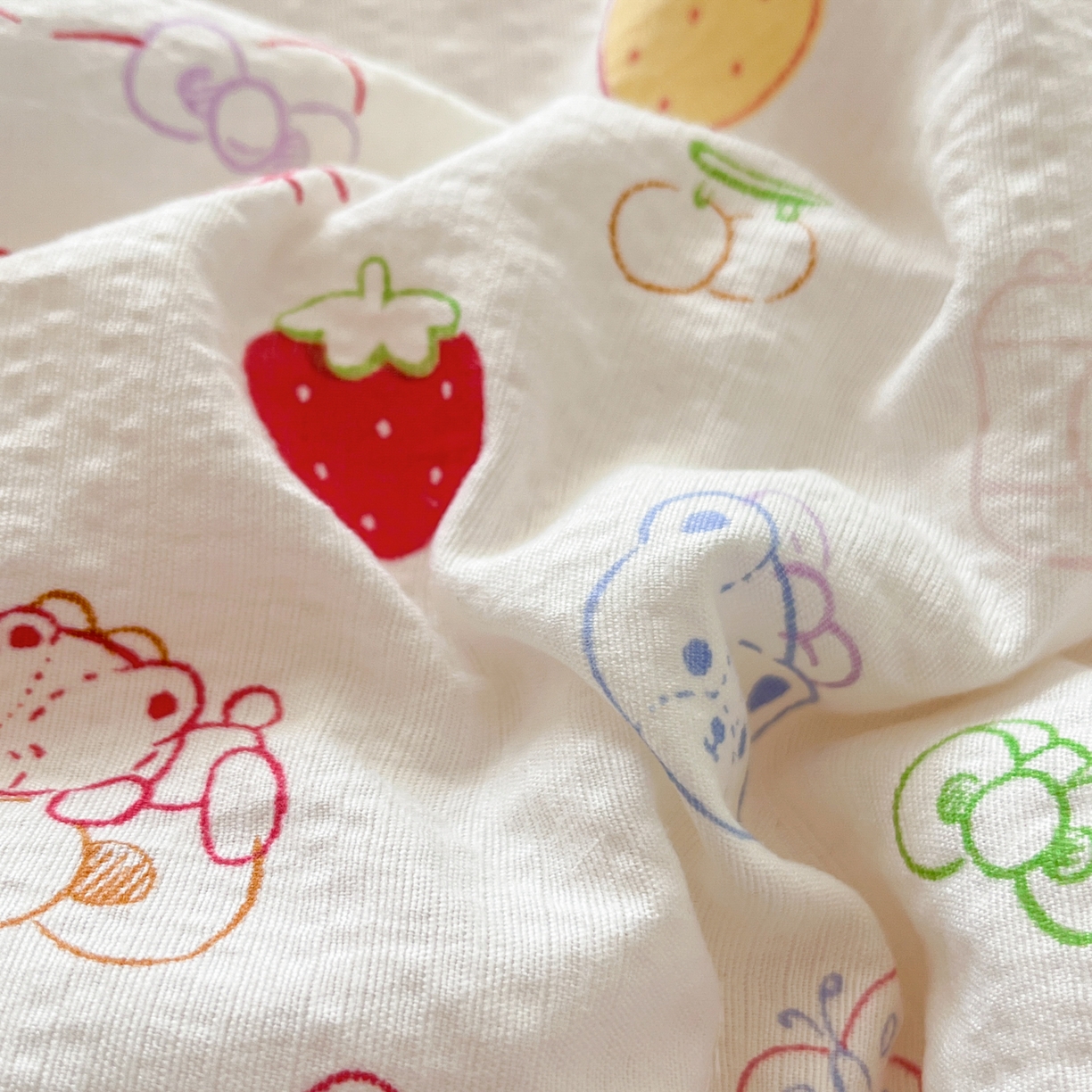 91家纺网 家纺一手货源 找家纺 优承佳生活馆 2026新款云感双层纱卡通小清新风格棉花夏被（提供买家秀） 日常猫猫