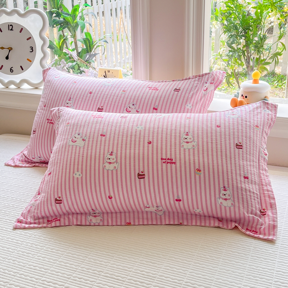 91家纺网 家纺一手货源 找家纺 优承佳生活馆 2026新款云感双层纱卡通小清新风格棉花夏被（提供买家秀） 甜点耶耶