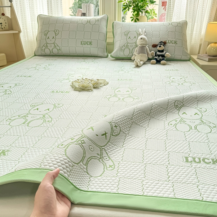 91家纺网 家纺一手货源 找家纺 2026新款冰豆豆凉席三件套学生宿舍夏季软席可机洗单双人空调软凉席