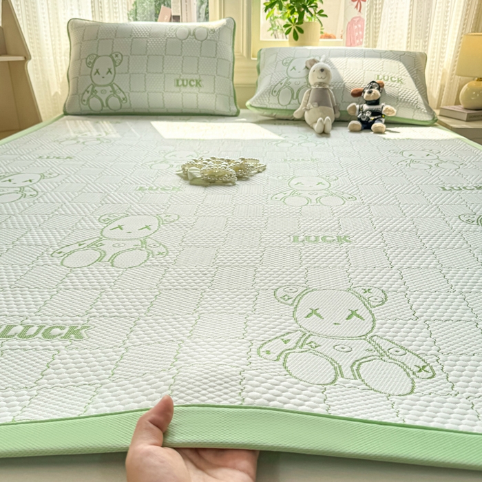 91家纺网 家纺一手货源 找家纺 2026新款冰豆豆凉席三件套学生宿舍夏季软席可机洗单双人空调软凉席