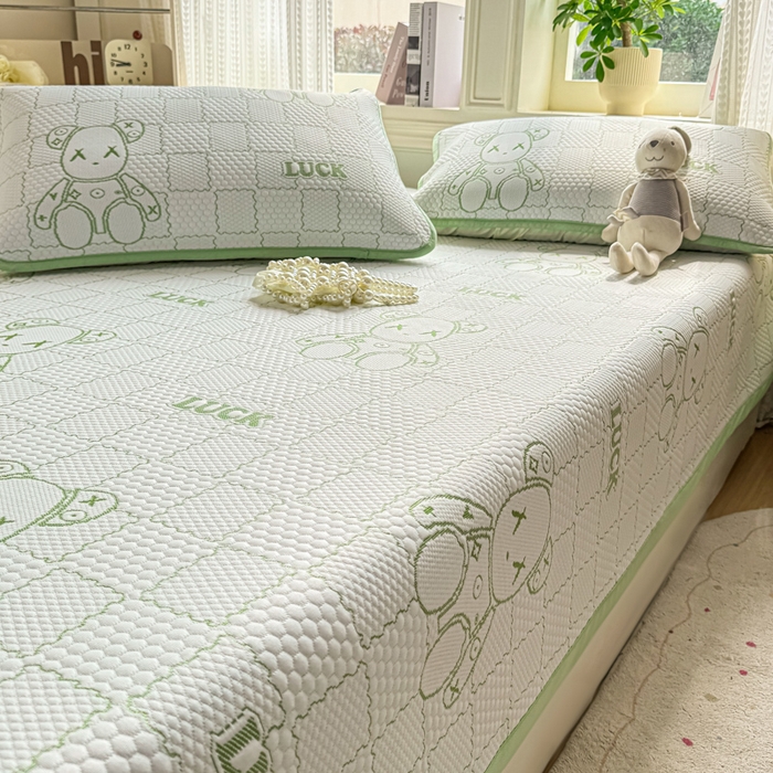 91家纺网 家纺一手货源 找家纺 2026新款冰豆豆凉席三件套学生宿舍夏季软席可机洗单双人空调软凉席