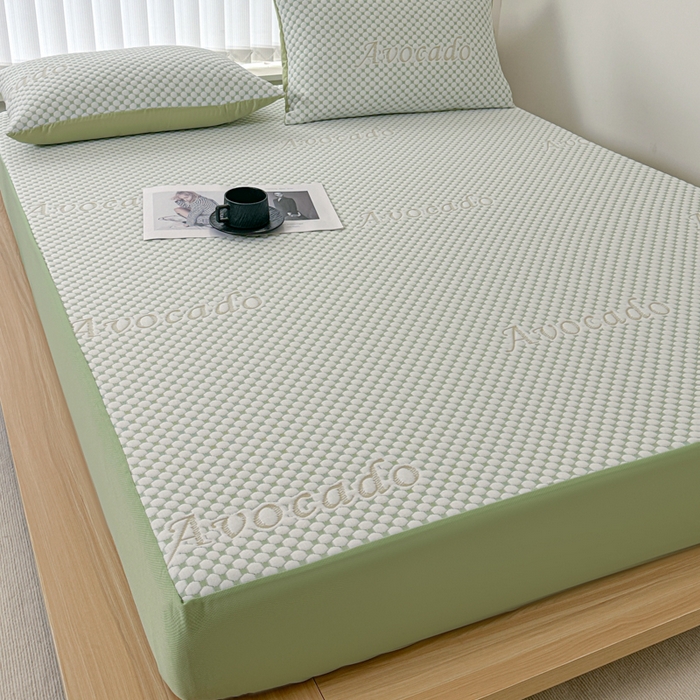 91家纺网 家纺一手货源 找家纺 柏薇 2026新款A类三层纱夹棉床笠 三层纱床笠-素雅   